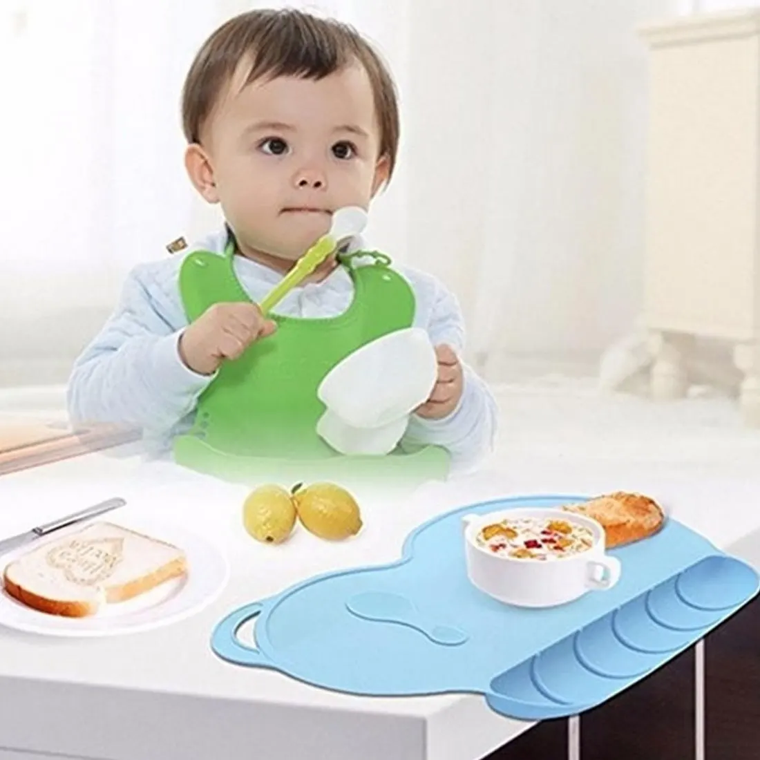 

Baby Silicone Placemat Sucker Slip-resistant Waterproof Snack Mat Kid Dinner Table Feeding Food Plate Tray Dish