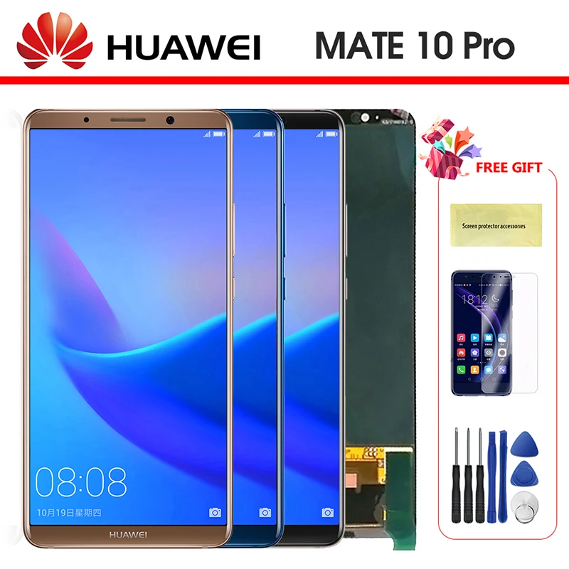 6," дюймовый mate 10 Pro ЖК-экран+ сенсорный дигитайзер для huawei mate 10 Pro замена дисплея с рамкой