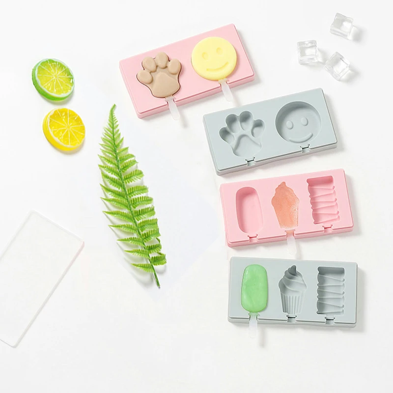 Diy Popsicle силиконовые формы с многоразовыми пластиковыми палочками крышка термостойкость форма для изготовления мороженого креативный лоток для льда