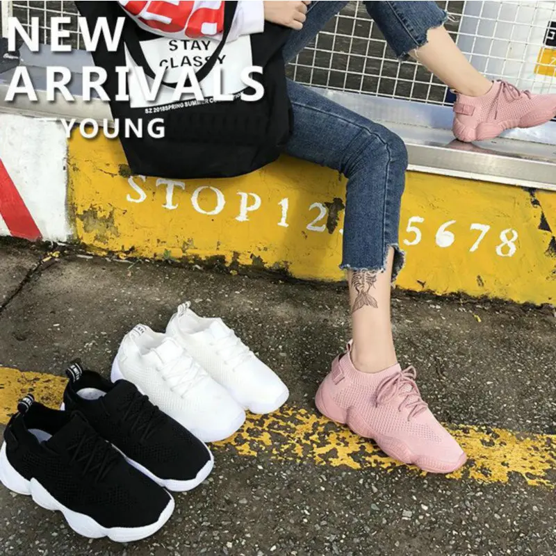Mujer Zapatos Zapatillas de deporte cordones principiante goma moda malla correas cruzadas redondas plana zapatillas LM-02