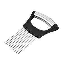 Lebensmittel Scheibe Assistent Gemüse Halter Edelstahl Zwiebel Cutter Hacken Obst Cutter Slicer Tomaten Cutter Messer Küche Werkzeug