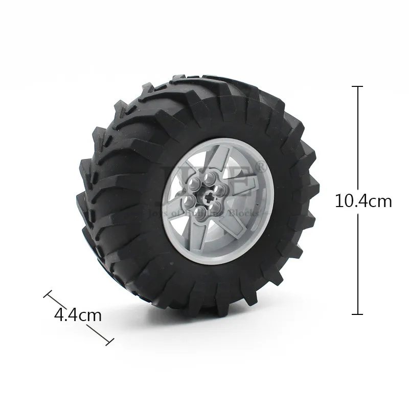 Technology Wheel 56mm D. x 34mm Racing Medium 6 Pin Holes with Tire 107 44R Tractor Straight Tread 15038 23798 Building Block | Игрушки и