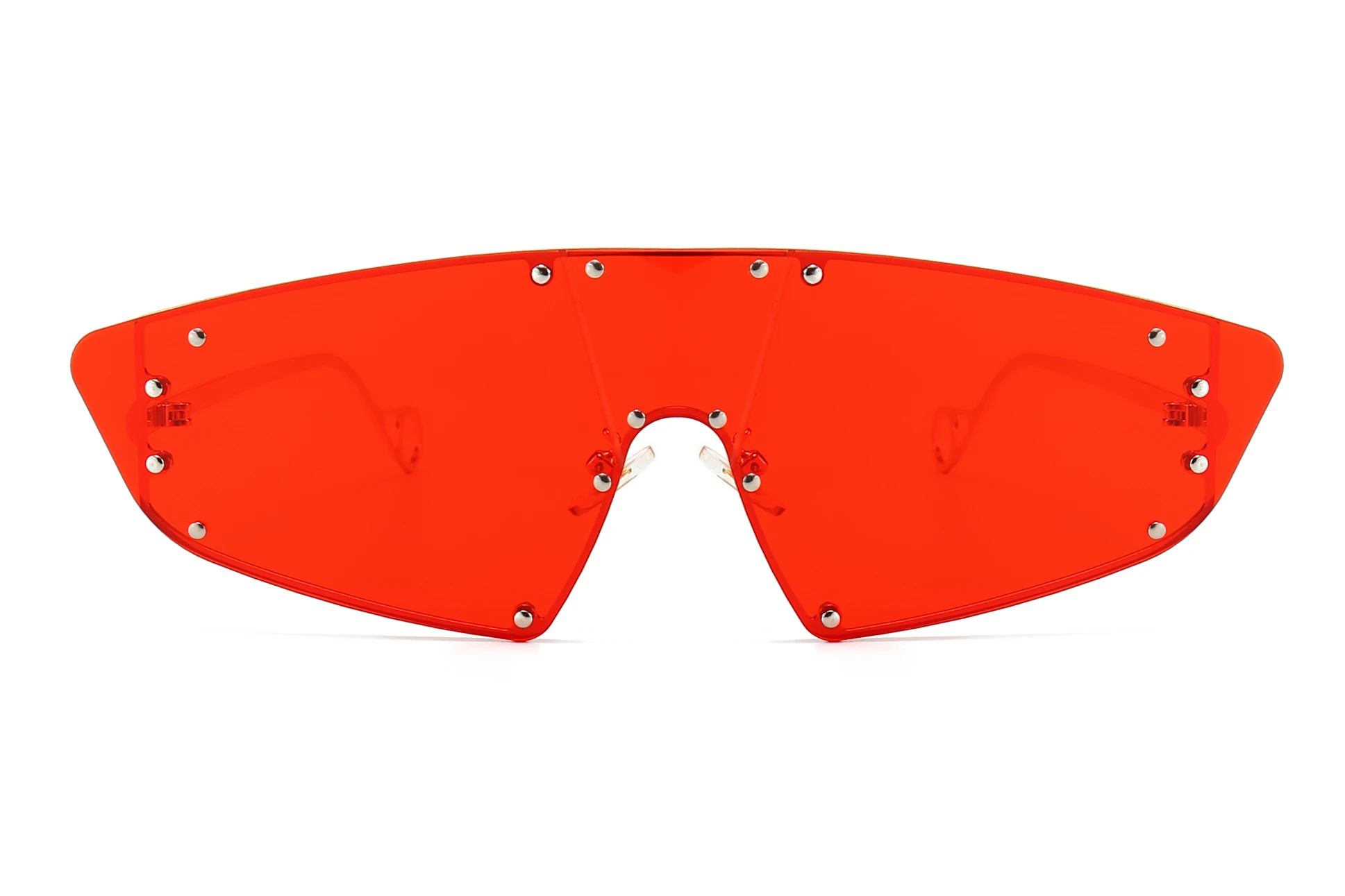 46194 один объектив неправильный многоугольник заклепки солнцезащитные очки для мужчин и женщин Мода UV400 очки