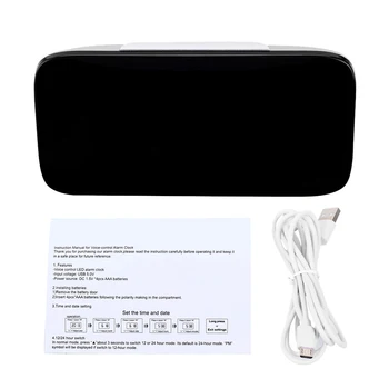 

LED Alarm Clock Sound Control Alarm Clock Desktop Modern Multifunctional Energy-Saving Alarm Clocks With USB Line
