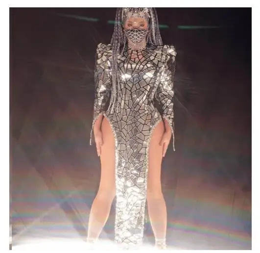 

Серебряное платье для ночного клуба, бара, танца, певицы, светоотражающее зеркало, сценический костюм