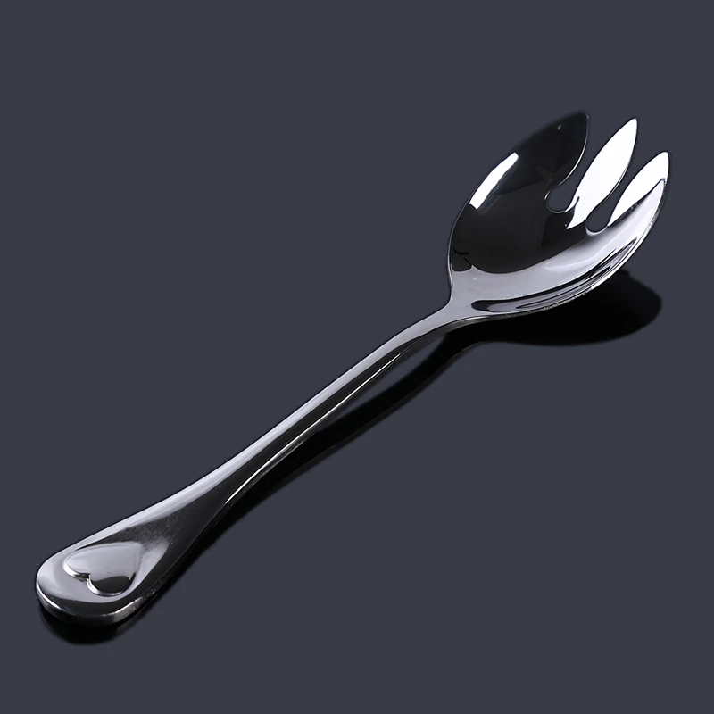 Нержавеющая сталь Spork салатная ложка круглые фруктовые вилки столовые приборы кухонная посуда