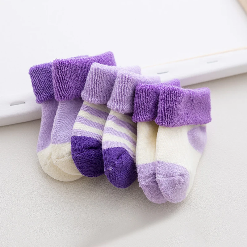 5 pairs /3 Pairs Baby Warm Winter Girl 0-24 Boy for Socks Birthday Gift Infant Newborns Baby Socks Socks Months Socks - Цвет: 3 pairs4