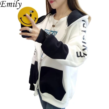 

Women's Sweatshirt 2020 Spring Letter Printed Casual Ladies Hoodies Long Sleeve Zipper Hoody Sports Kpop Casual Tops