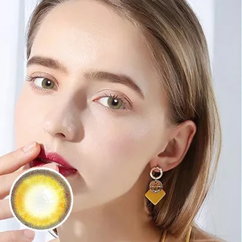 

2pcs/pair Dreamlike Gold brown Color Cosmetic contact lenses small pupil contact lens Cosmetic Colored Contacts Lenses for eyes