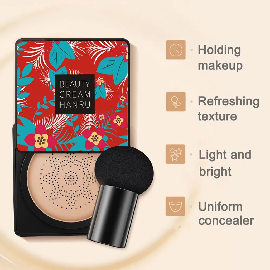 BB Air Cushion Foundation Korean Mushroom Head CC Cream Concealer Whitening Makeup Cosmetic Waterproof Brighten Face Base#ZF