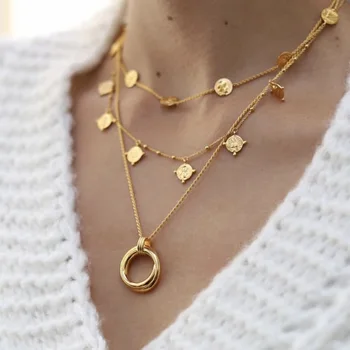 

2019 Moana Kolye Fashion Blogger Ins With 18 K Pendant Necklace Personality Copper Contracted Wind In Europe And America
