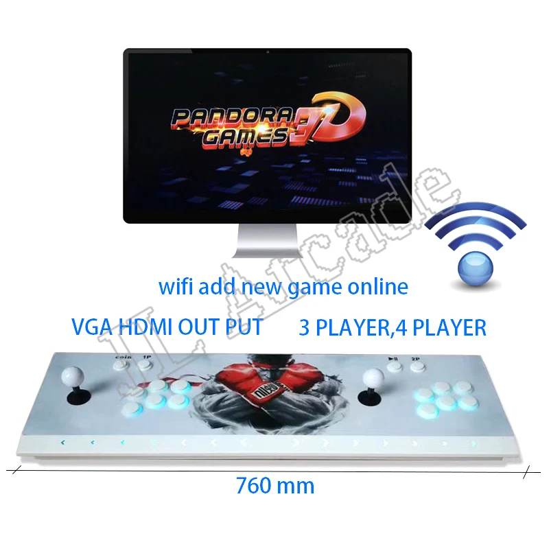 

Pandora Box 3D Arcade Box 2448 in 1 Wifi Version No Delay Joystick Light Buttons PCB Controller Retro Arcade Console
