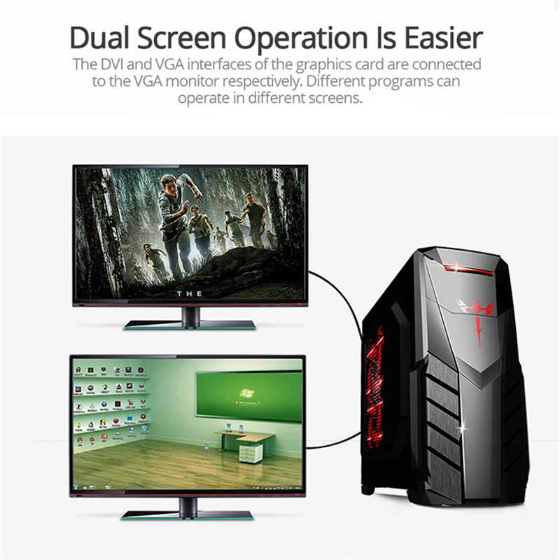 Anmck DVI в VGA Кабель-адаптер 1080P DVI-D в VGA кабель 24+ 1 25 Pin DVI штекер 15 Pin VGA Женский видео конвертер для ПК Дисплей