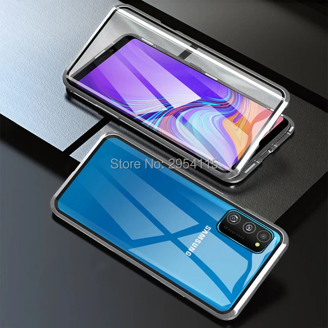 silver Двусторонний стеклянный Магнитный флип-чехол для samsung galaxy m30s m30 s m 30 s m307f/ds 6,4 ''360 ° полная задняя крышка из закаленного стекла - Цвет: silver
