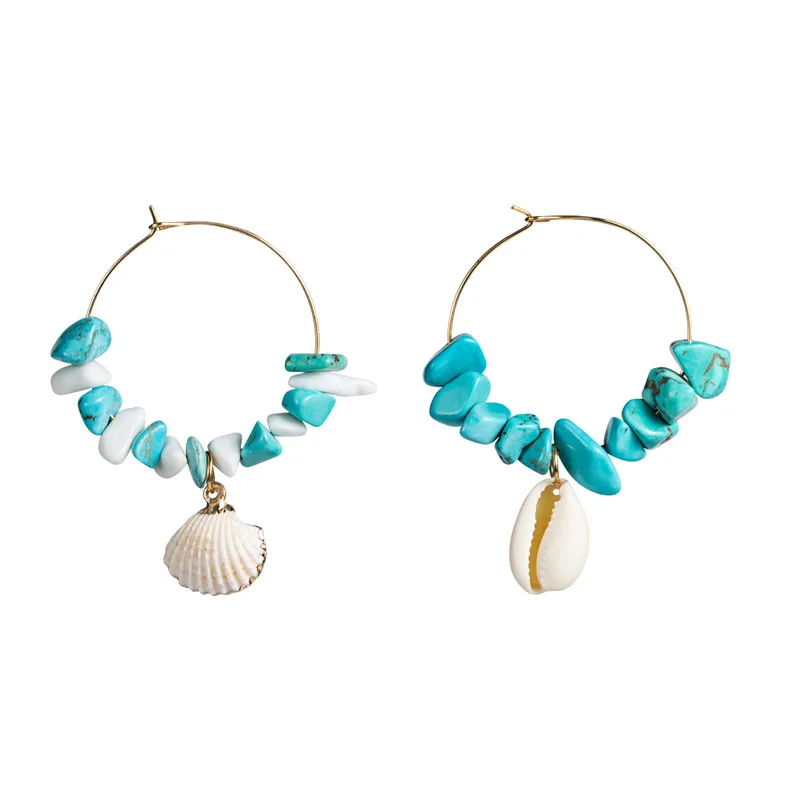 Bohemia Irregular Seashell Starfish Drop Earrings Pearl Geometric Circle Round Dangle Party Beach Jewelry | Украшения и