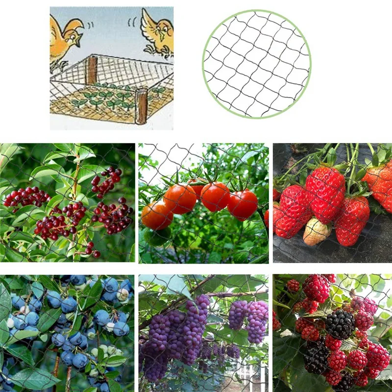 Нейлоновая сетка для защиты от птиц, черная, 50 дюймов X 50 дюймов, защитная сетка для выращивания овощей и фруктов, 2,4X2,4 дюймов, 1 шт