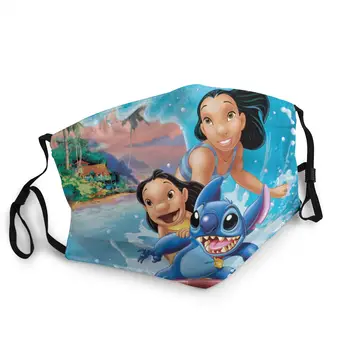 

Unisex Mouth Mask Adjustable Anti Dust Face Mouth Mask, Lilo Stitch Sea Face Cover For Cycling Camping Travel