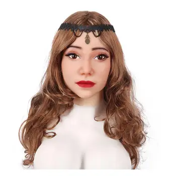 

Female Silicone Fake Head Mask Handmade Realisitic Mask for Shemale Transgender Cosplay Ajusen