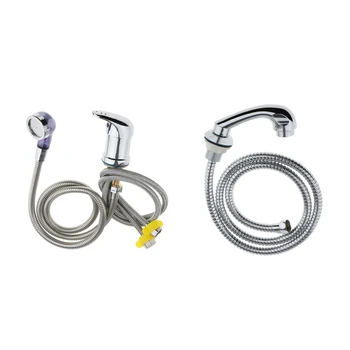 

2pcs/set Professional Chrome Faucet Side Spray Sub Assembly with Hose(120cm) Sprayer And Hose Kit