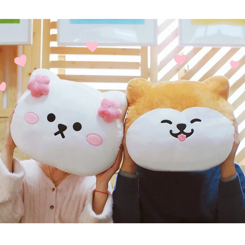 Счастливая обезьяна 45 см Kawaii Шиба ину плюшевая подушка игрушка кукла новая милая мягкая собака декор подушки для дома диван подарок на день рождения игрушка