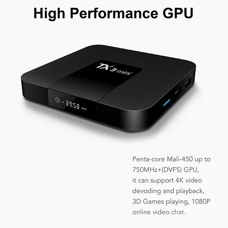 FFYY- TX3 Mini S905W Android 7,1 2,4 GHz WiFi 2 GB/16 GB tv Box HD медиаплеер