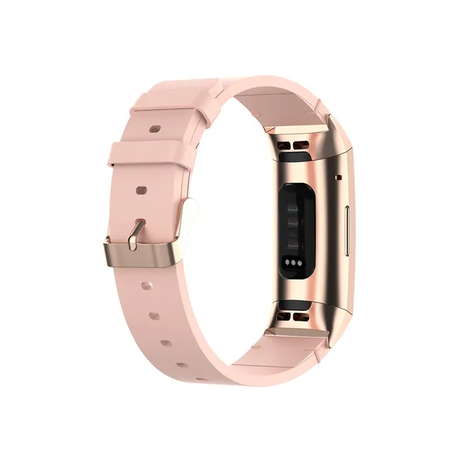 Leather Strap For Fitbit Charge 4 Replacement Bracelet For Fitbit Charge 3 Band Steel Buckle Belt for Fit bit Charge 3 SE xyst-pink