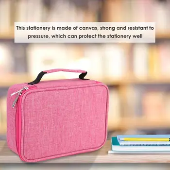 

Portable Pencil Pen Box Case Zipper Multi-layer Make Up Storage Bag Stationery Holder School Supplies Stationery Bag