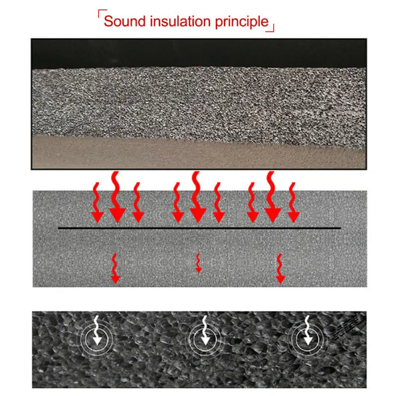 1pc 5mm Car Soundproof Deadening Mat Firewall Insulation Audio Noise Insulator Pad 25x50cm Soundproof Pad Insulation