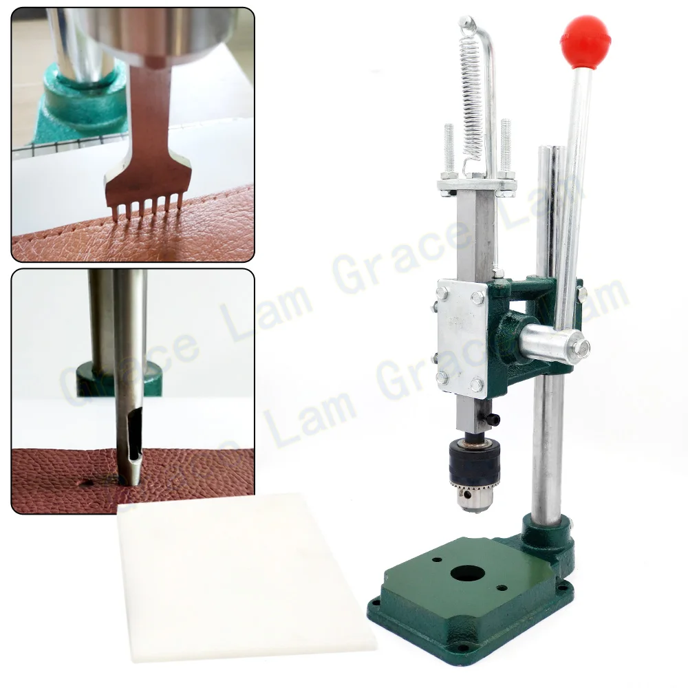 Hole Punch Machine Tool Sets Silent Stitching Chisel Machine Leather Craft DIY Stamping Machine Manual Press  and Punching Hole