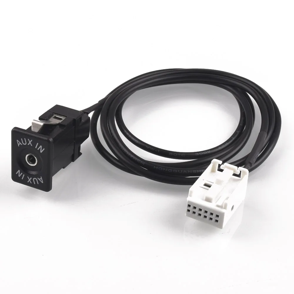 

12PIN Aux Audio Cable Socket Interface Adapter Cable For Peugeot 307 308 408 407 507 for Citroen RD4 C2 C4 C5