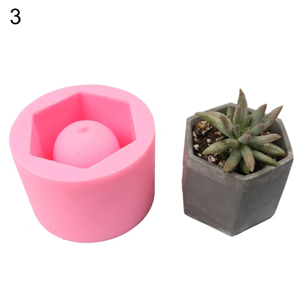 3D DIY Art Moulds Concrete Flower Planter Pot Silicone Ceramic Clay Craft Handmade Mold Home Garden Decoration Tool - Цвет: 3