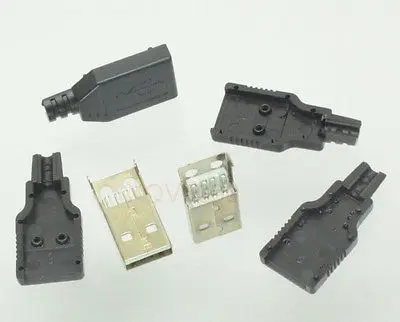DHL/EMS 500 шт USB 2,0 A штекер разъем черный пластик крышка припой A/M 3 шт 4 pin-C1