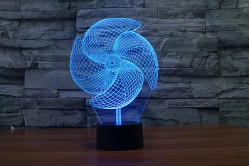

windmill 7 Color Lamp 3d Visual Led Night Lights For Kids Touch Usb Table Lampara Lampe Baby Sleeping Nightlight Motion Light