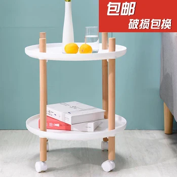 

Mobile Fashion Side Table Living Room Sofa Side Cabinet Computer Desk Simple Small Coffee Table Corner