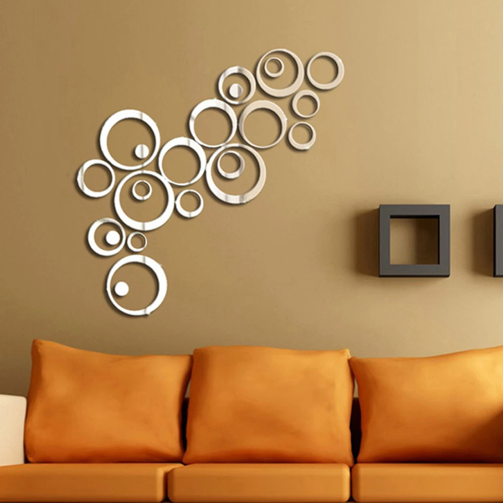 3D Circle Mirror Wall Sticker Removable Decal Acrylic Art Mural Home Decor
