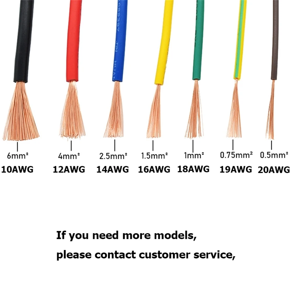 RV Multi Stranded Copper Cable Electric Wire Annealed Copper  20AWG PVC Flexible wires Speaker cables Power Cord Led Lights DIY