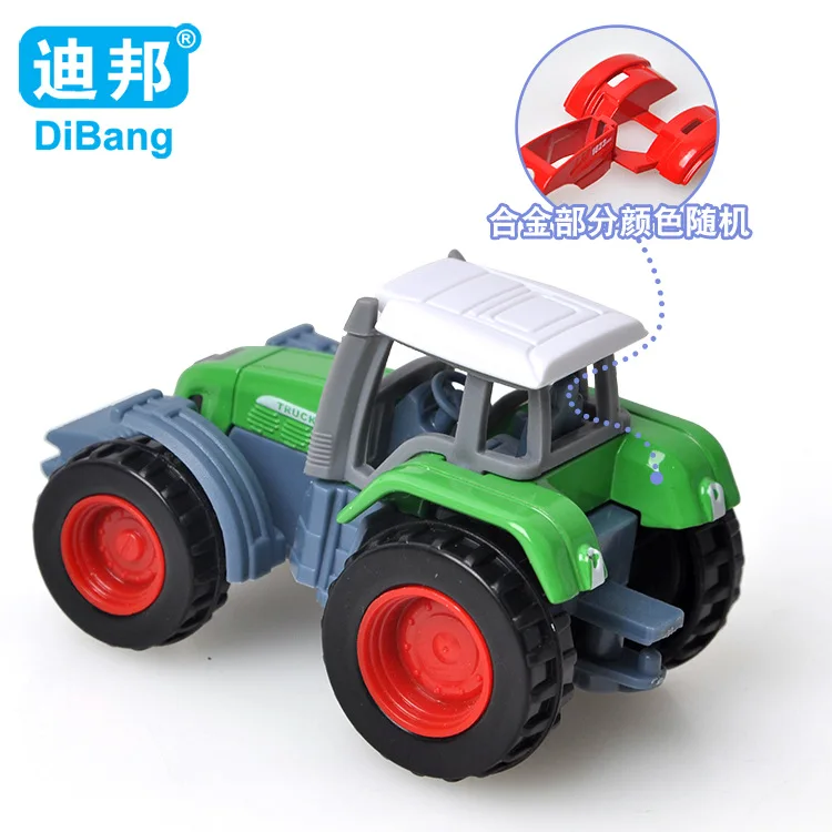 

CHILDREN'S Toy Alloy Farm Tractor Two Pieces Set Model Farmer Reaping Machine Model Boy Gift