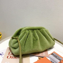 Женская сумка зимняя новая плюшевая сумка через плечо с пельменями модная простая сумка через плечо диагональная женская сумка Bolsas Feminina