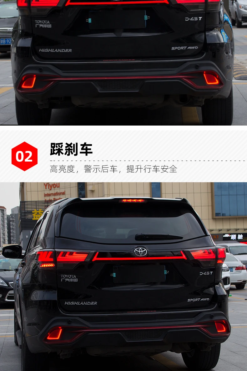 BeingWins Автомобиль Стайлинг для Toyota задние фары для Highlander 15-19 новая светодиодная… для Kluger задний фонарь Lexus Тип динамический сигнал поворота Задняя лампа