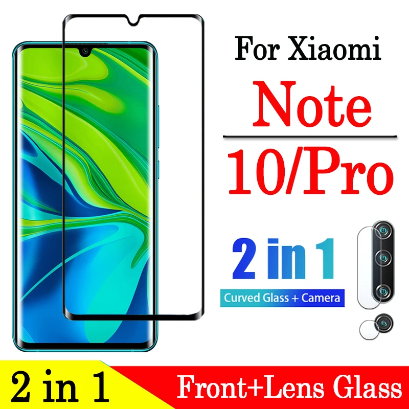 

2 in 1 Note 10 pro Protective Glass on For Xiaomi Mi Note10 10Pro Note10pro Tempered Glas with camera lens screen protector film