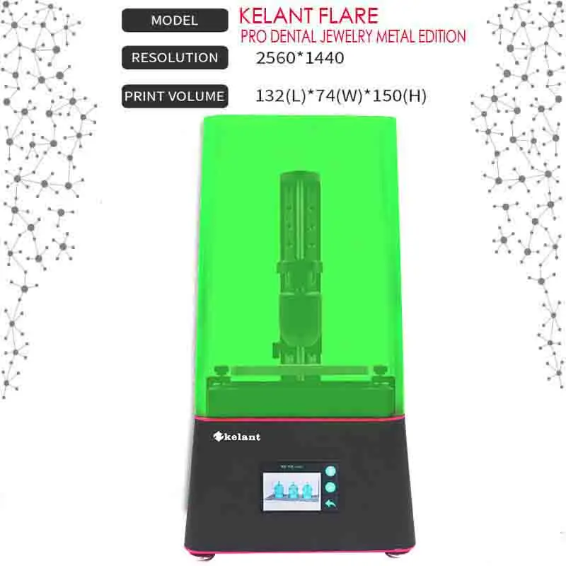Kelant Flare Обновление Kelant D100 UV 3d принтер ЖК-дисплей Собранный Фотон смолы SLA светильник-выправление 3,5 ''Настольный Impresora DLP 405nm Смола 3d принтер s - Цвет: Kelant Flare