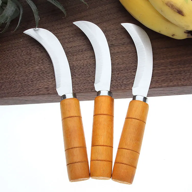 1pc Stainless Steel Fruit Knife With Wooden Handle, Pineapple Cutter &  Banana Knife, Suitable For Peeling Fruits And Vegetables