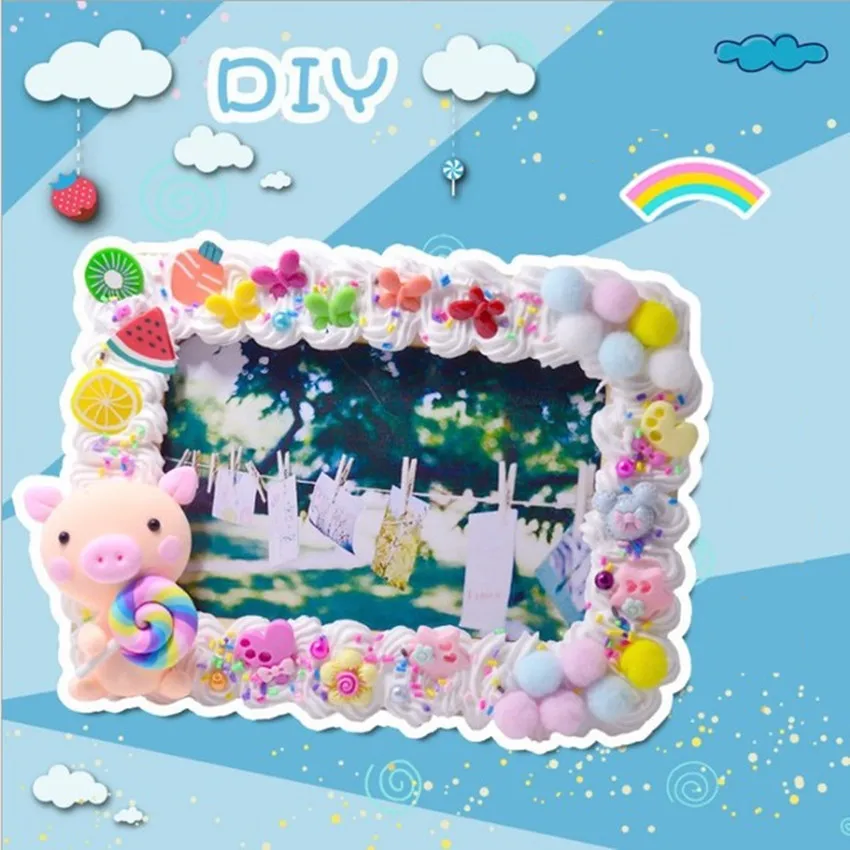 Детский ручной работы креативный DIY Крем гель мультфильм фоторамка набор раскраски обучающая игрушка материал посылка день рождения рамка