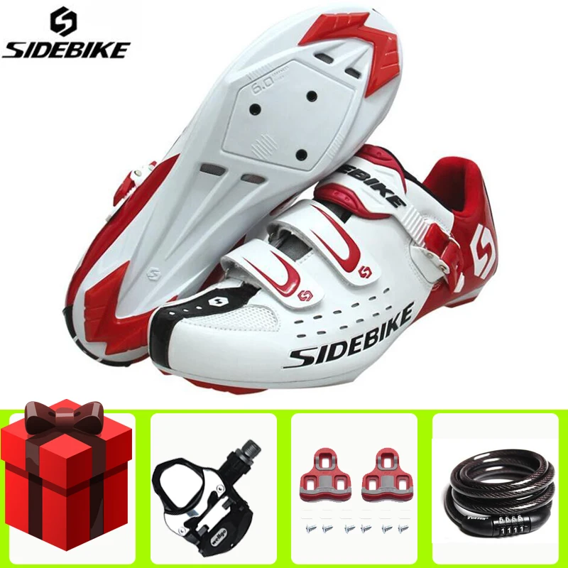 add pedal set locks Sidebike/Обувь для шоссейного велоспорта; набор замков для езды на велосипеде; мужские кроссовки для женщин; сверхлегкие кроссовки для гонок на велосипеде; профессиональные мужские кроссовки для езды на велосипеде - Цвет: add pedal set locks