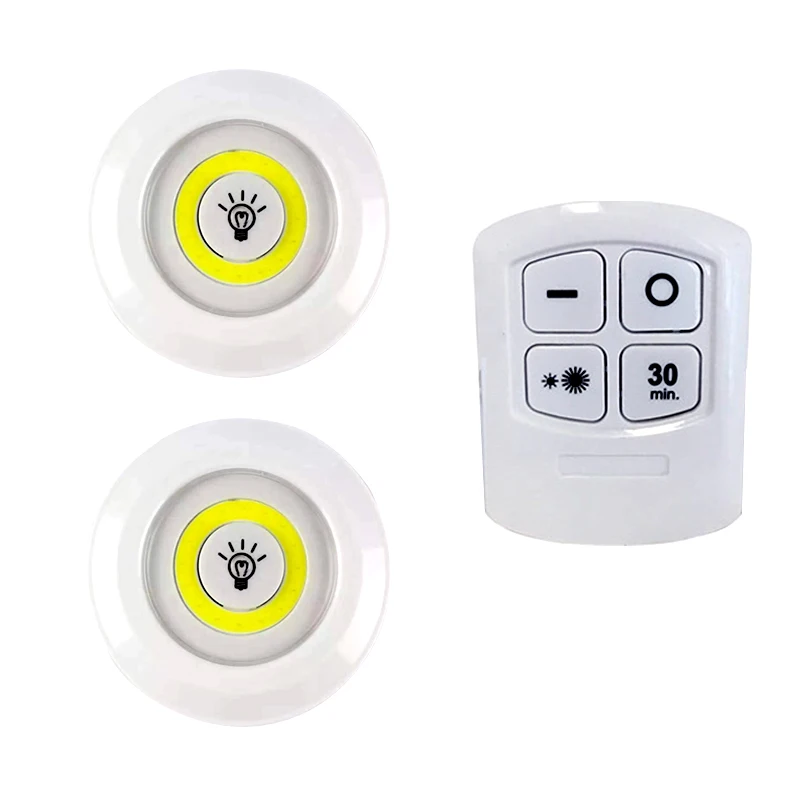 1Remote 2Lamp Диммируемый светодиодный Ночной светильник под шкаф с пультом дистанционного управления на батарейках светодиодный светильник s для шкаф для одежды ванная светильник ing - Испускаемый цвет: 1Remote 2Lamp