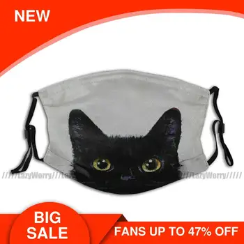 

Halloween Mouth Face Mask Black Cat Facial Mask Polyester with Filters Adult Lovely Mask