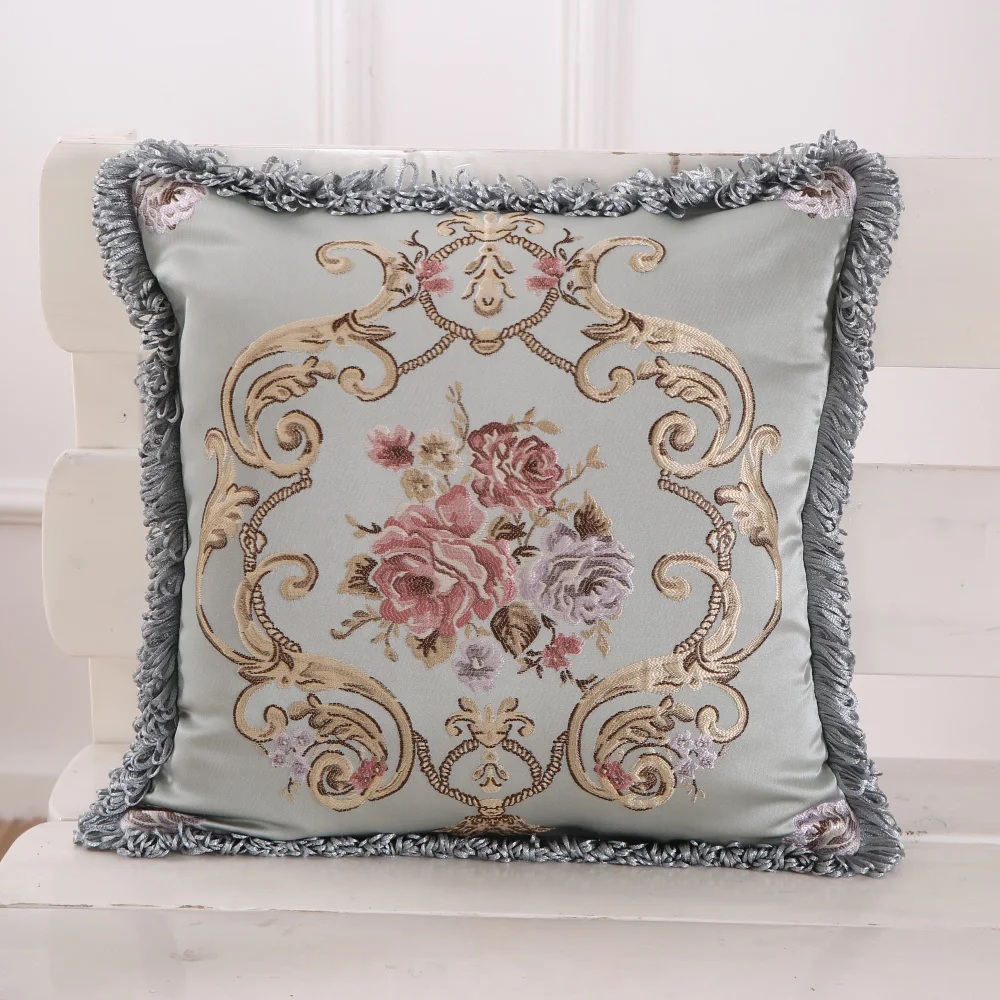 LUXURY JACQUARD FLORAL DAMASK CUSHION COVERS OR FILLED 18"x18" INCHES FREE P&P 