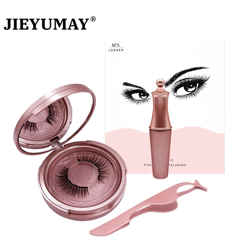 Набор Магнитных ресниц и подводки для глаз JIEYUMAY 3d натуральные 5 магнитных