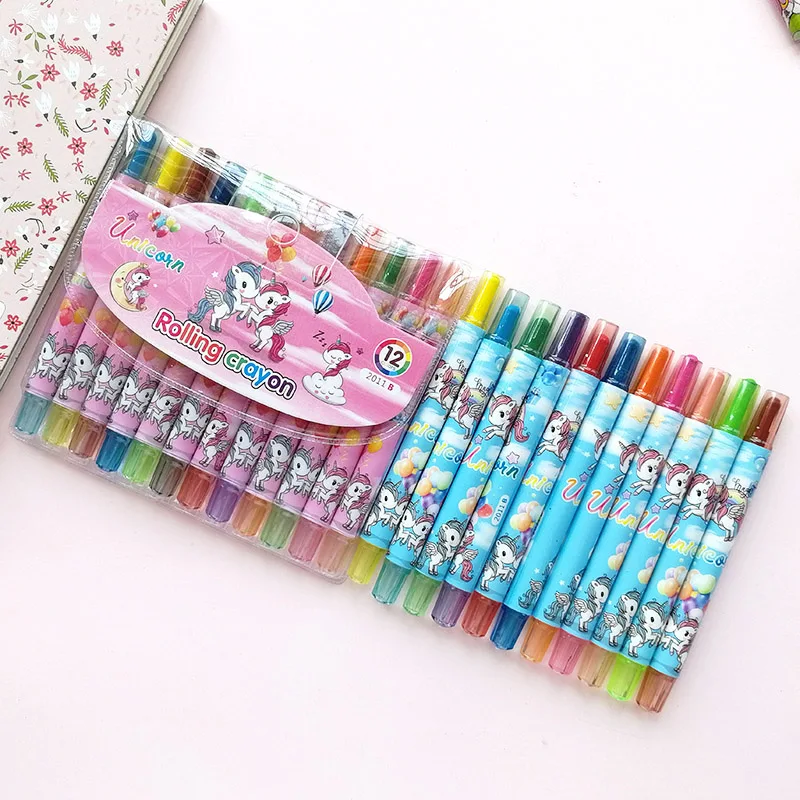 12 шт./компл. Единорог Карандаш корейский творческий граффити кавайные масляные