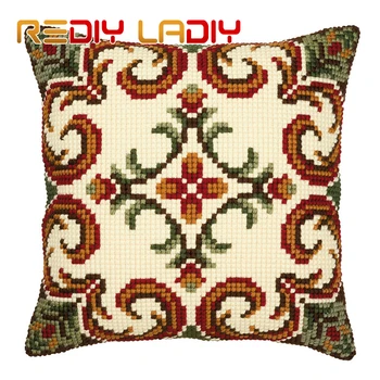 

REDIY Cross Stitch Pillow Case MANDALA Acrylic Yarn Cushion Cover Pre-Printed Canvas Sofa Throw Pillow Chair Cushions Home Decor
